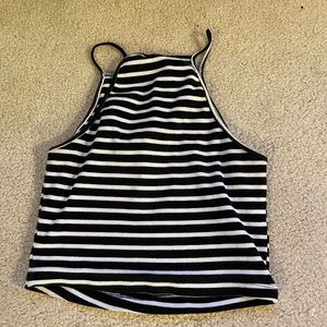 Striped Charlotte Ruse tank top | Size:Small | Black and white striped |